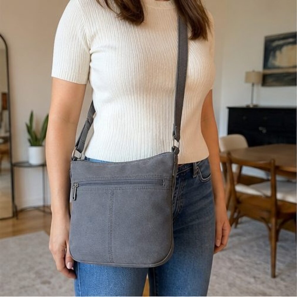 Gray Canvas Crossbody Bag - Picture 2 of 6